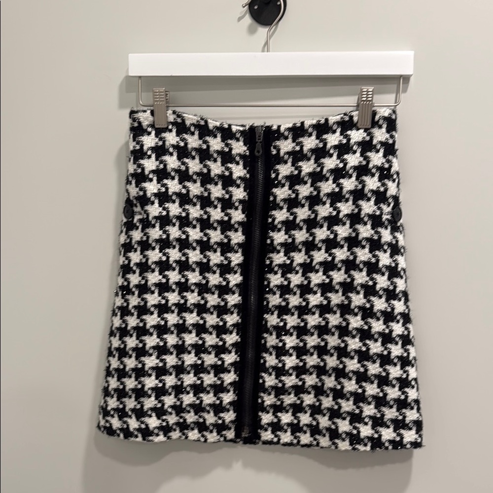 Anthropologie Black and White A-Line Mini Skirt